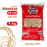 GOMAS ELASTICAS 2 MM X 14 CM FIXO BOLSA 1 KG | 1 UNIDADES | (GRAFOPLAS)